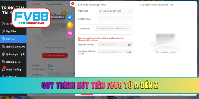 Quy trình rút tiền FV88 từ A đến Z